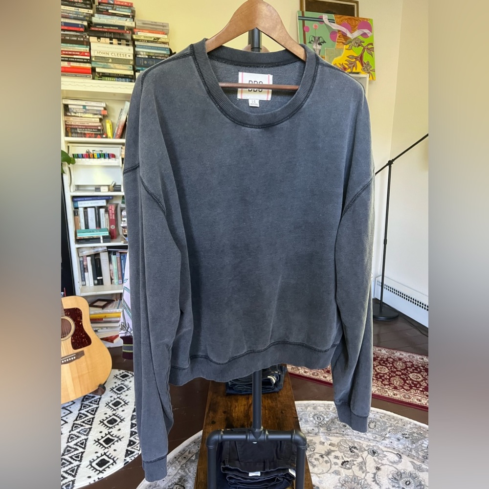 BDG Baggy Crop Sweater, Large, Dark Grey